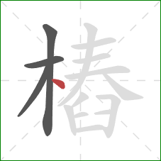 樁的笔顺第4画：点