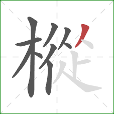 樅的笔顺第10画：撇