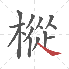 樅的笔顺第15画：捺