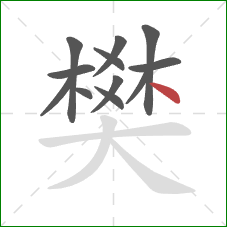 樊的笔顺第12画：点