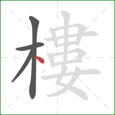 樓的笔顺第4画：点