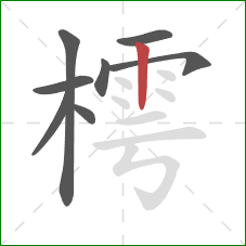 樗的笔顺第8画：竖