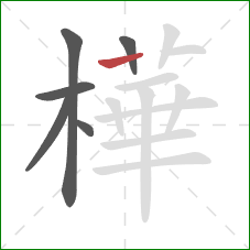 樺的笔顺第6画：竖
