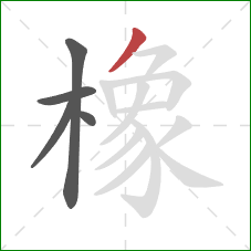 橡的笔顺第5画：撇