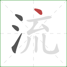 流的笔顺第4画：点