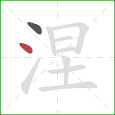 涅的笔顺第2画：点