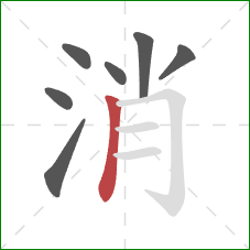 消的笔顺第7画：竖