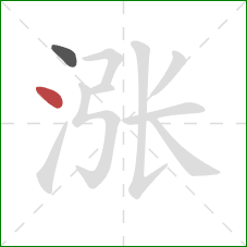 涨的笔顺第2画：点