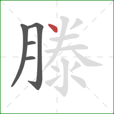 滕的笔顺第5画：点