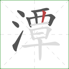 潭的笔顺第8画：竖