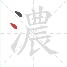 濃的笔顺第2画：点