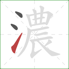 濃的笔顺第3画：提