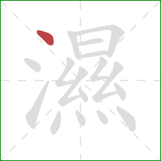 濕的笔顺第1画：点