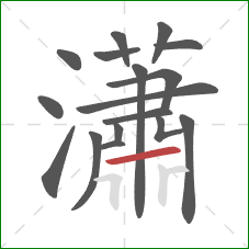 瀟的笔顺第17画：横