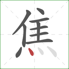 焦的笔顺第10画：点