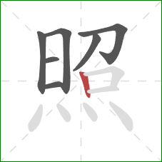 照的笔顺第7画：竖