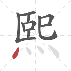 熙的笔顺第11画：点