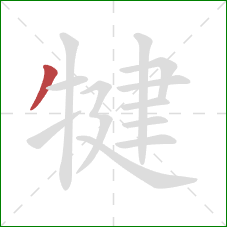 犍的笔顺第1画:撇 犍的笔顺第1画:撇