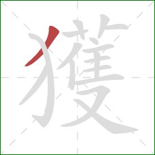 獲的笔顺第1画：撇