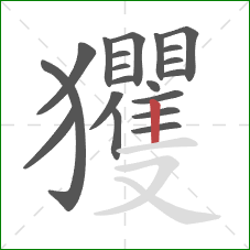 玃的笔顺第20画:竖 玃的笔顺第20画:竖