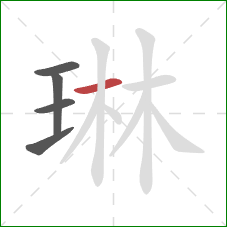 琳的笔顺第5画：横