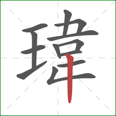 瑋的笔顺第13画：竖