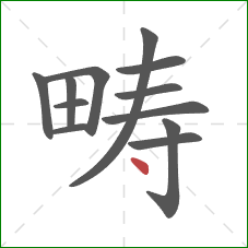 畴的笔顺第12画：点