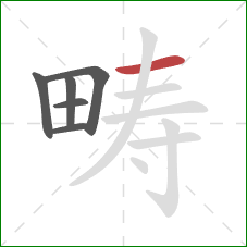 畴的笔顺第6画：横