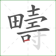 疇的笔顺第16画：横