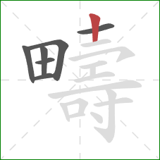 疇的笔顺第7画：竖