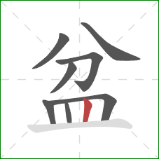 盆的笔顺第8画：竖
