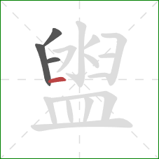 盥的笔顺第4画：横