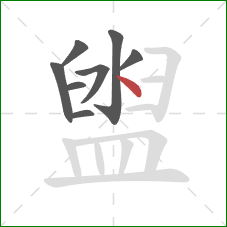 盥的笔顺第8画：点