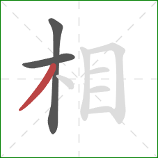 相的笔顺第3画：撇