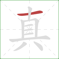 真的笔顺第1画：横