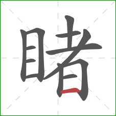 睹的笔顺第13画：横