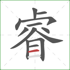 睿的笔顺第13画：横