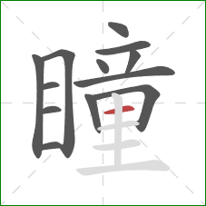 瞳的笔顺第13画：横