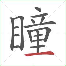 瞳的笔顺第17画：横