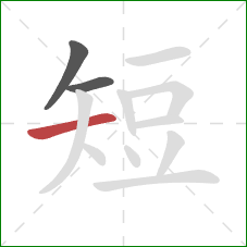 短的笔顺第3画：横