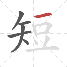 短的笔顺第6画：横