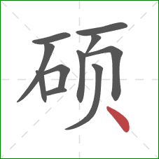 硕的笔顺第11画：点