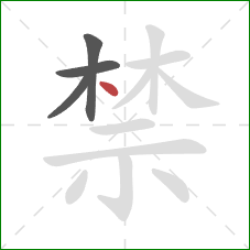 禁的笔顺第4画：点