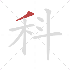 科的笔顺第1画：撇