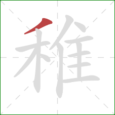 稚的笔顺第1画：撇