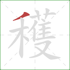 穫的笔顺第1画:撇 穫的笔顺第1画:撇