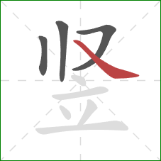 竖的笔顺第4画：捺