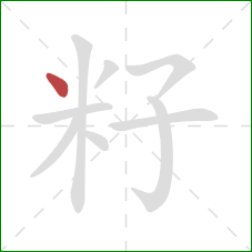 籽的笔顺第1画：点