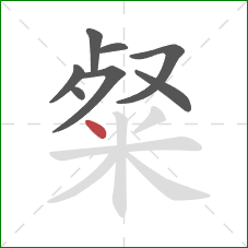 粲的笔顺第8画：点