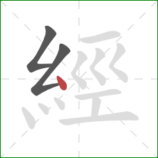 經的笔顺第3画：点